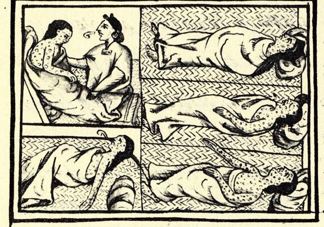 Florentine Codex - infection of Aztecs with smallpox