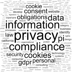 CCPA Compliance word cloud